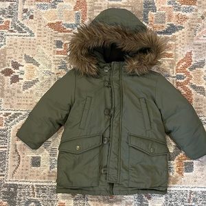 Old Navy: Green winter coat, size 2, great condition.